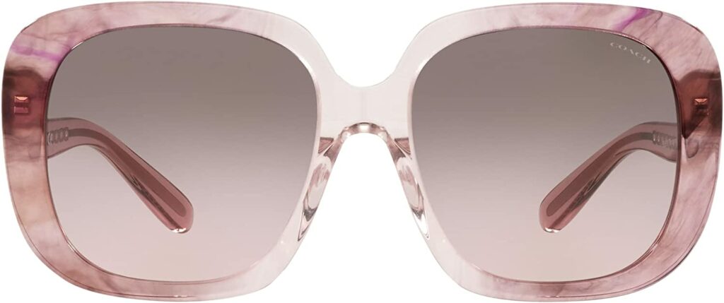 Coach Round Fashion Pink 56mm Sunglasses - Front View