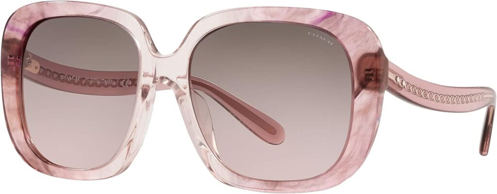 Coach Round Fashion Pink 56mm Sunglasses - Side View