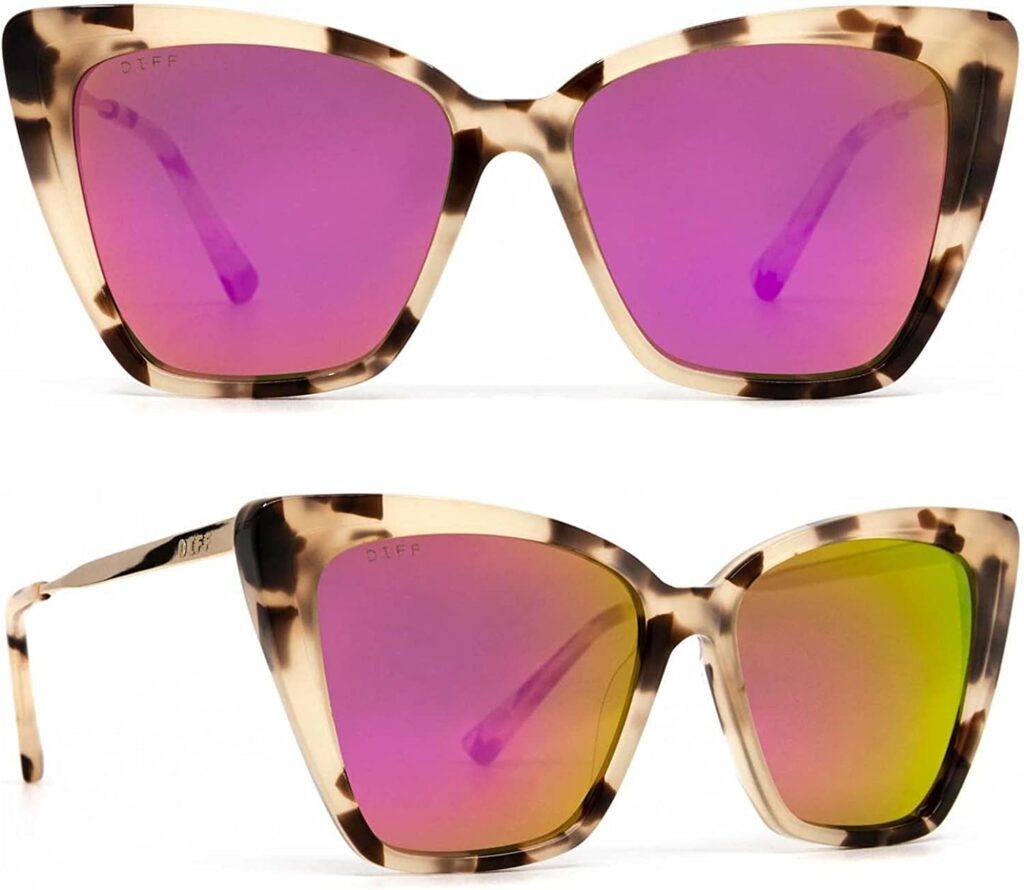 DIFF Becky II Pink 57mm Sunglasses - Front View