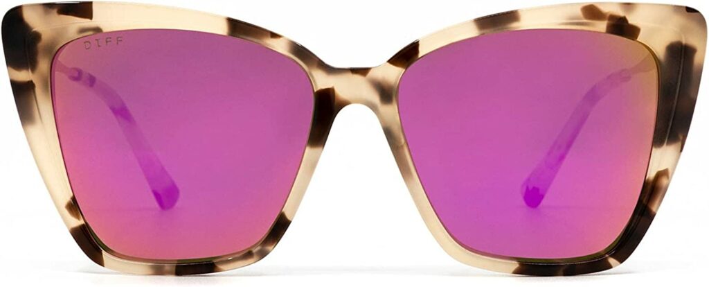 DIFF Becky II Pink 57mm Sunglasses - Front View 2