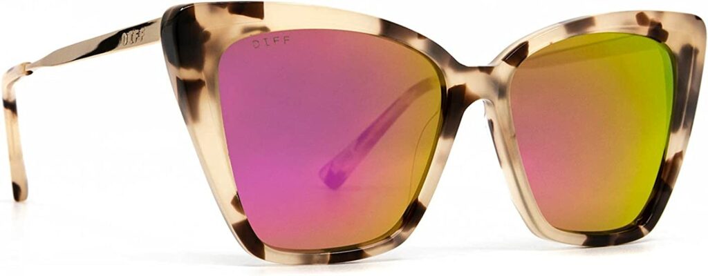 DIFF Becky II Pink 57mm Sunglasses - Side View