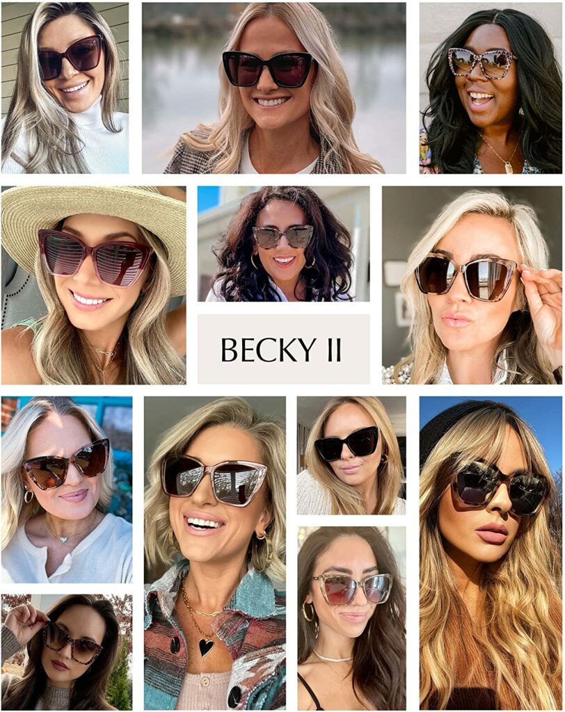 DIFF Becky II Pink 57mm Sunglasses - When Worn 2