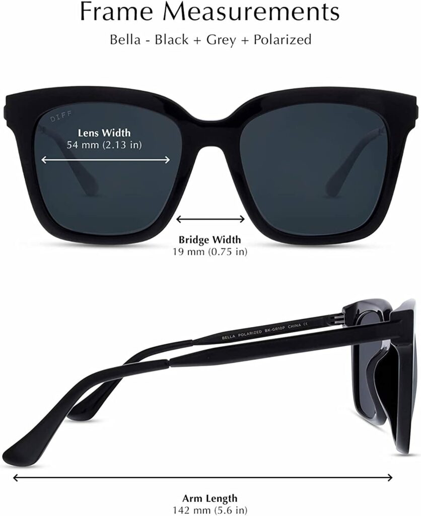 DIFF Bella Grey 54mm Sunglasses - Measurement 2
