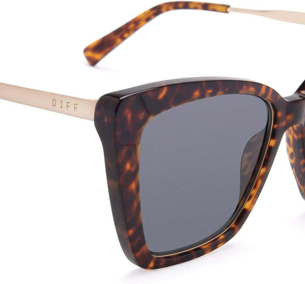 Diff Becky IV Grey 56mm Sunglasses - Logo