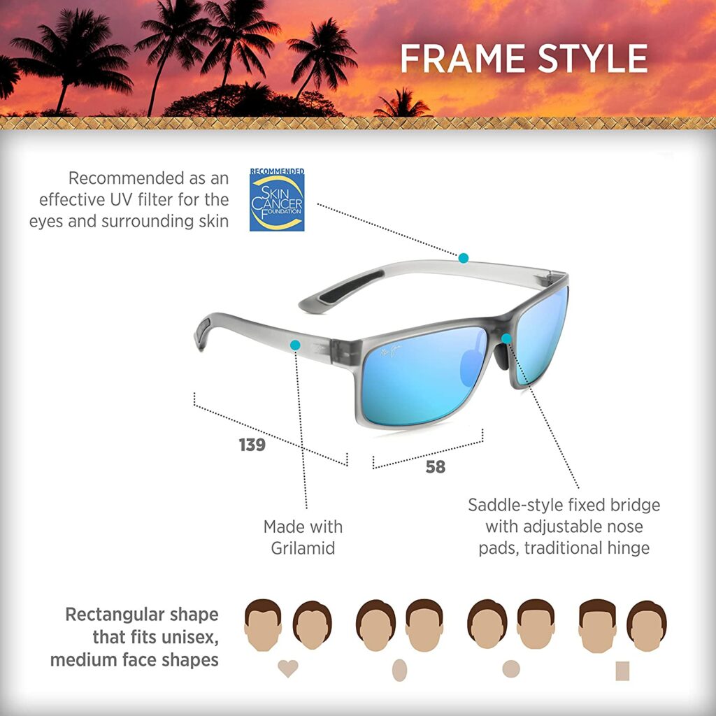 Maui Jim Pokowai Arch Polarised Blue 58mm Sunglasses - Frame Material