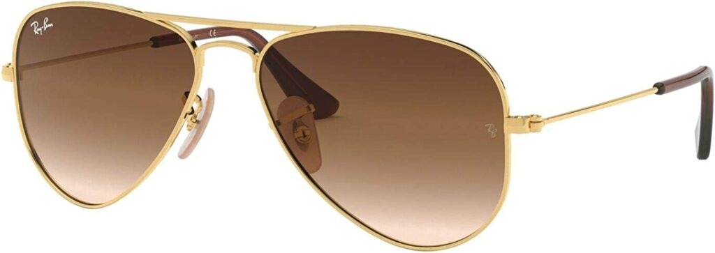 Ray-Ban Aviator Kids Gold 50mm Sunglasses - Side View