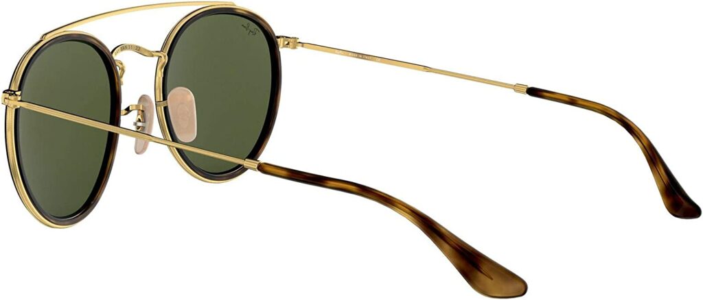 Ray-Ban Round Double Bridge Rb3647n Gold 51mm Sunglasses - Back View