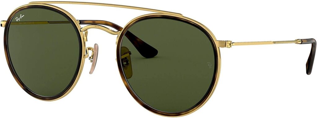 Ray-Ban Round Double Bridge Rb3647n Gold 51mm Sunglasses - Side View