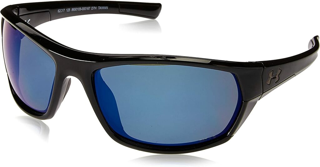 Under Armour Powerbrake Wrap Blue 62mm Sunglasses - Side View